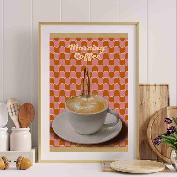 Coffee print, drink poster, modern kitchen decor, retro poster, pop art, kitchen art, exhibition poster, illustration, coffee lover
