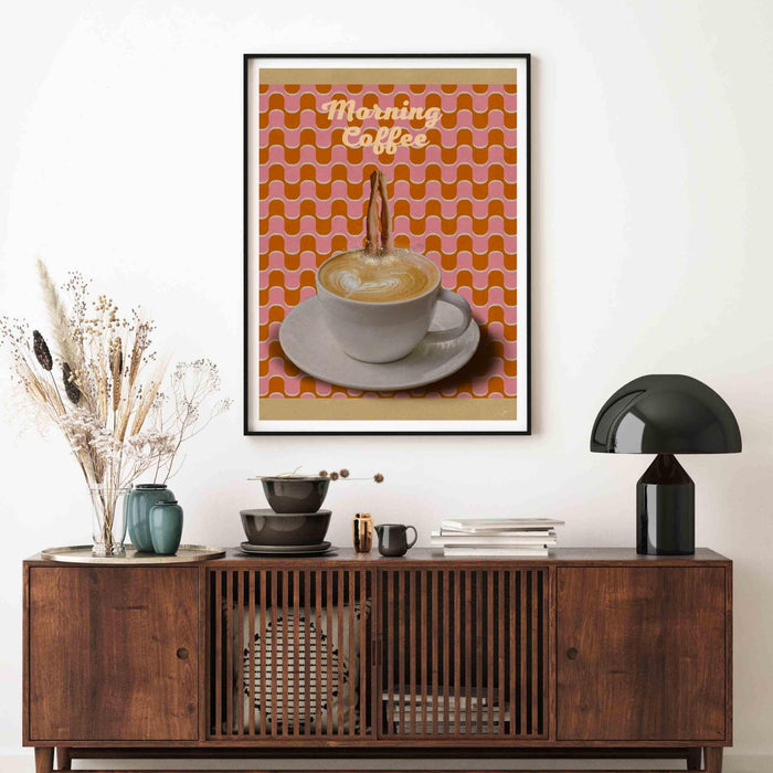 Coffee print, drink poster, modern kitchen decor, retro poster, pop art, kitchen art, exhibition poster, illustration, coffee lover