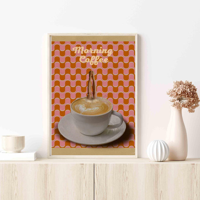 Coffee print, drink poster, modern kitchen decor, retro poster, pop art, kitchen art, exhibition poster, illustration, coffee lover