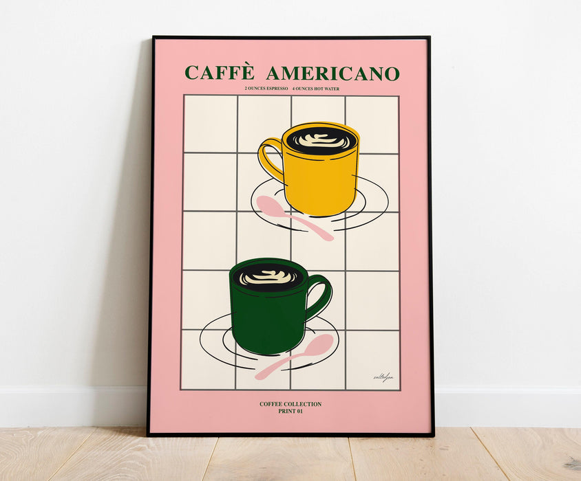 Coffee poster| printable wall art, modern minimalist food print for the kitchen, bar, or living room | instant download