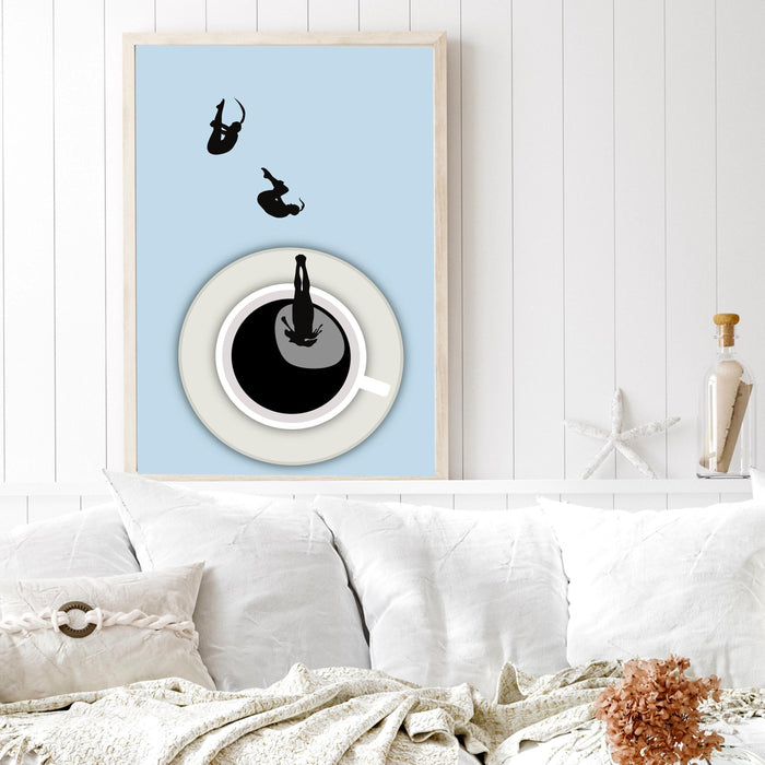 Coffee print, drink poster, modern kitchen decor, retro poster, pop art, kitchen art, exhibition poster, illustration, coffee lover