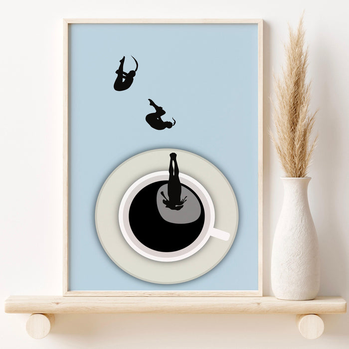 Coffee print, drink poster, modern kitchen decor, retro poster, pop art, kitchen art, exhibition poster, illustration, coffee lover