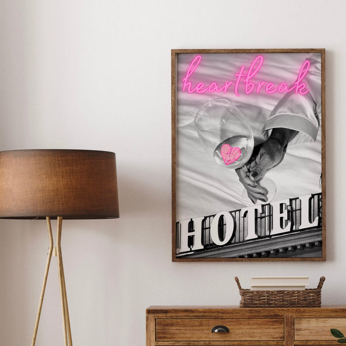 Black and white trendy retro wall art, trendy aesthetic print, black and white wall decor, pink print, funny art, minimalist, digital art