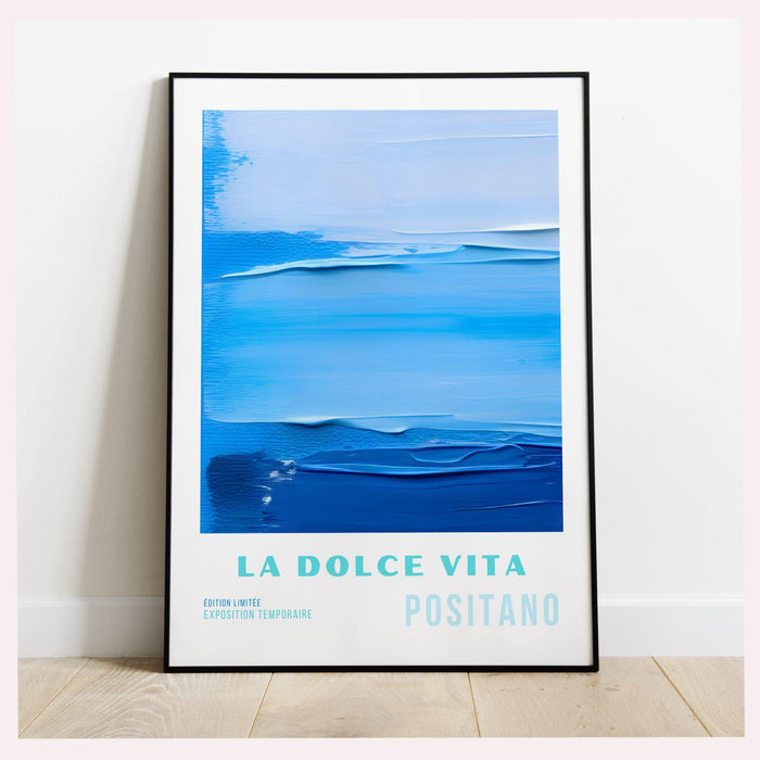 Blue abstract painting, printable set of 3, maximalist art, digital print,  blue gallery wall art print, coastal decor, bright art