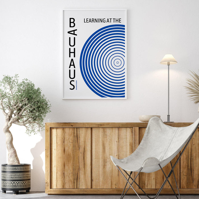 Bauhaus printable blue exhibition poster, bauhaus artwork, bauhaus 1923, mid century poster, retro office decor, high quality poster