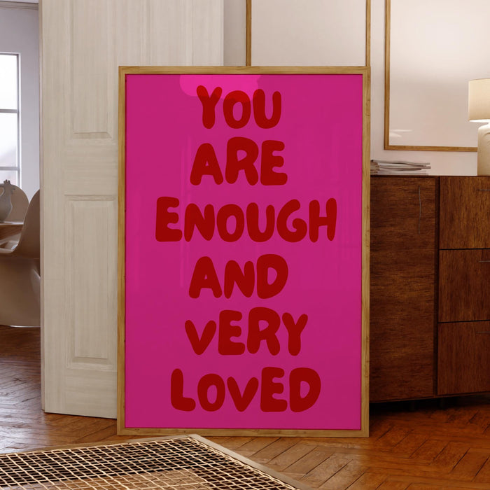Positive quote dopamine decor pink turquoise poster funky 70s wall art digital artwork printable girly dorm room trendy digital download