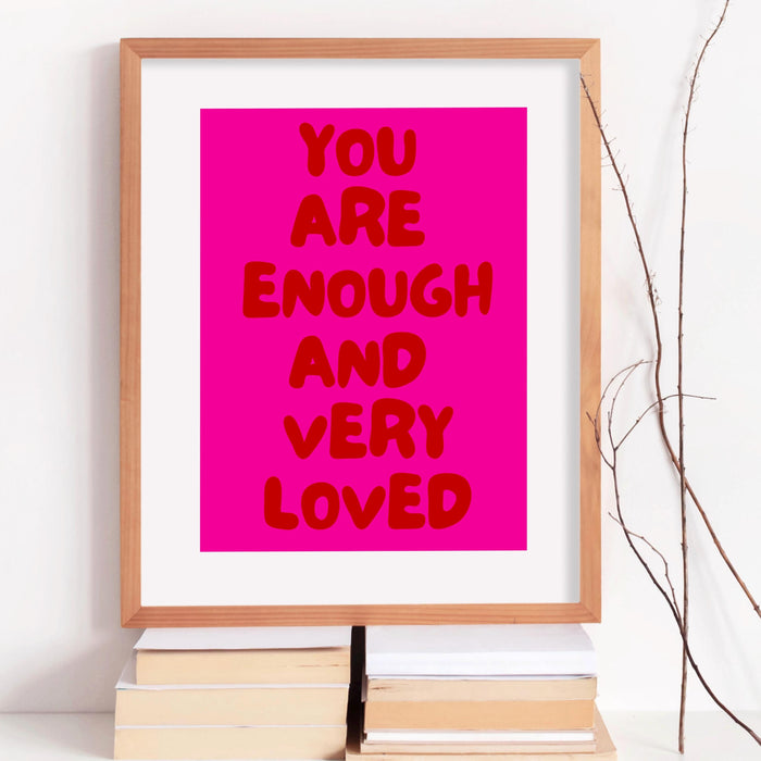 Positive quote dopamine decor pink turquoise poster funky 70s wall art digital artwork printable girly dorm room trendy digital download