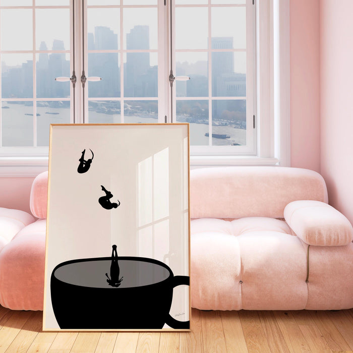 Coffee print, drink poster, modern kitchen decor, retro poster, pop art, kitchen art, exhibition poster, illustration, coffee lover