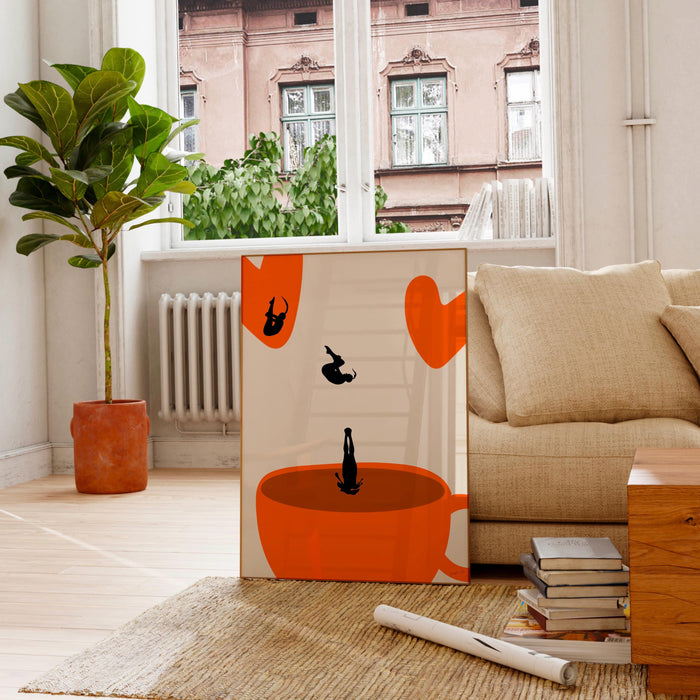 Love Coffee print, drink poster, modern kitchen decor, retro poster, pop art, kitchen art, exhibition poster, illustration, coffee lover