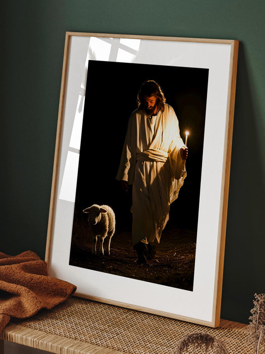 Jesus Leaves The 99 Oil Painting Wall Art Printable Jesus Poster Bible Verse Wall Art Christian Gift for Mom Jesus Print Digital Download