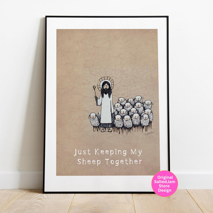 Funny Jesus Art Print Christian Printable Wall Art Retro Jesus Art God Poster Cute Religious Gift Bible Verse Scripture Digital Download