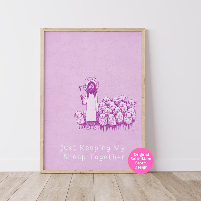 Funny Trendy Minimalist Modern Christian Print Scripture Pink Poster Pink Wall Art Printable Jesus Christian Self Care Digital Download