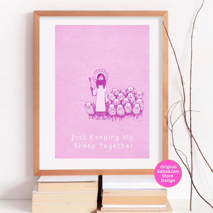 Funny Trendy Minimalist Modern Christian Print Scripture Pink Poster Pink Wall Art Printable Jesus Christian Self Care Digital Download