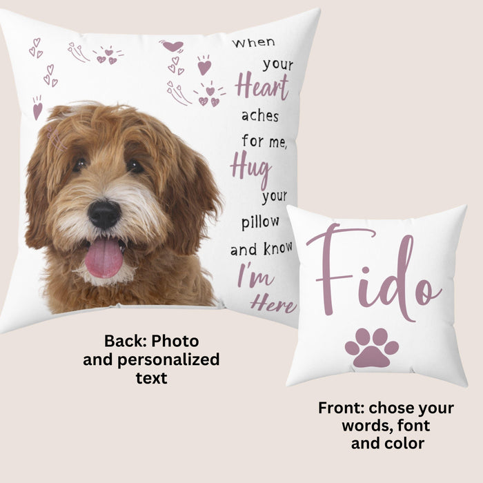 Pet Memorial Gift Dog Memorial Pillow Personalized Custom Loss of Pet Sympathy Gift with Dogs Picture Pet Loss Gift for Dog Lover Cat Pillow