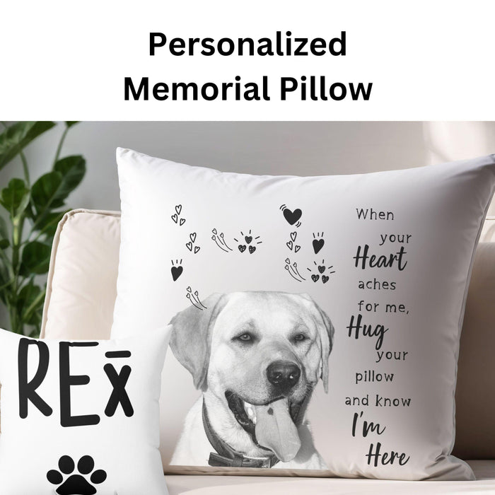Pet Memorial Gift Dog Memorial Pillow Personalized Custom Loss of Pet Sympathy Gift with Dogs Picture Pet Loss Gift for Dog Lover Cat Pillow