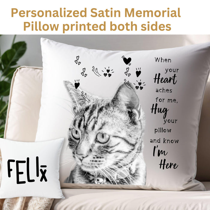 Personalized Pet Memorial Gift Cat Memorial Pillow Personalized Loss of Pet Custom Sympathy Gift with Cats Picture Pet Loss Cute Pillowcase
