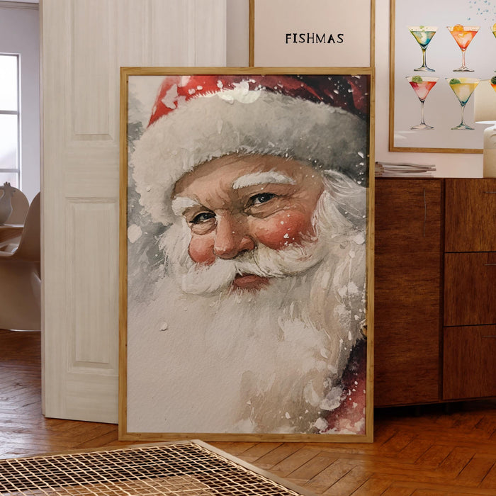 Vintage Christmas Prints Santa Vintage Painting Traditional Christmas Printable Art Christmas Prints Cosy Christmas Printables Digital Print