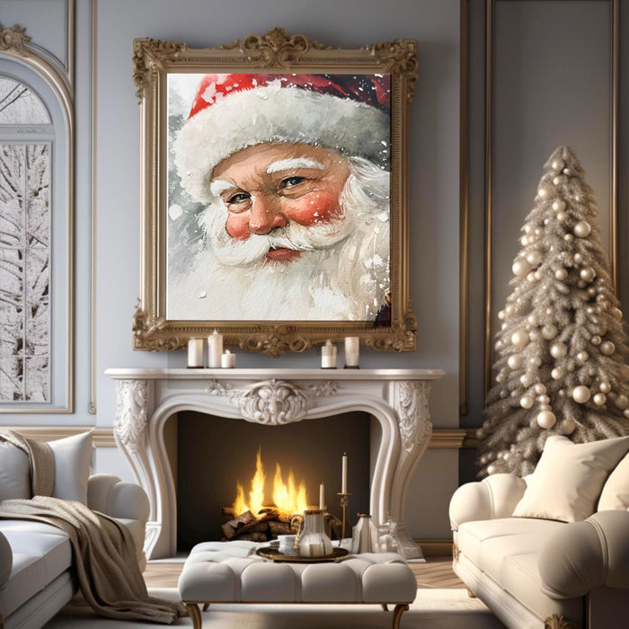 Vintage Christmas Prints Santa Vintage Painting Traditional Christmas Printable Art Christmas Prints Cosy Christmas Printables Digital Print