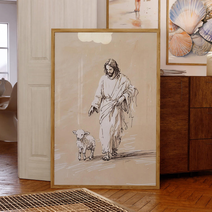 Jesus Leaves The 99 Wall Art Printable Jesus Art Poster Bible Verse Christian Scripture Pastor Gift Jesus Lost Sheep Print Digital Download