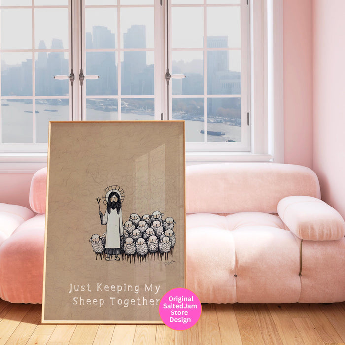 Funny Jesus Art Print Christian Printable Wall Art Retro Jesus Art God Poster Cute Religious Gift Bible Verse Scripture Digital Download