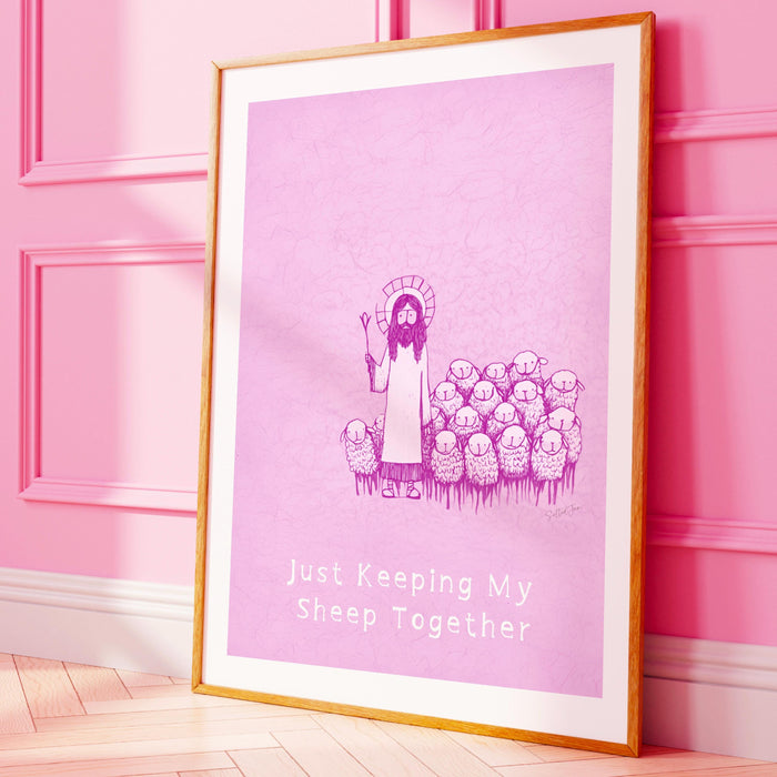 Funny Trendy Minimalist Modern Christian Print Scripture Pink Poster Pink Wall Art Printable Jesus Christian Self Care Digital Download