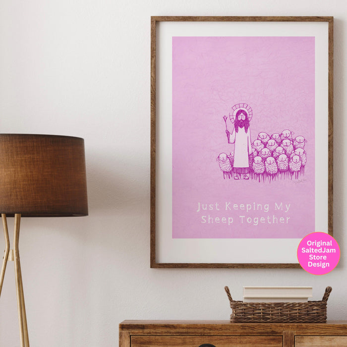 Funny Trendy Minimalist Modern Christian Print Scripture Pink Poster Pink Wall Art Printable Jesus Christian Self Care Digital Download
