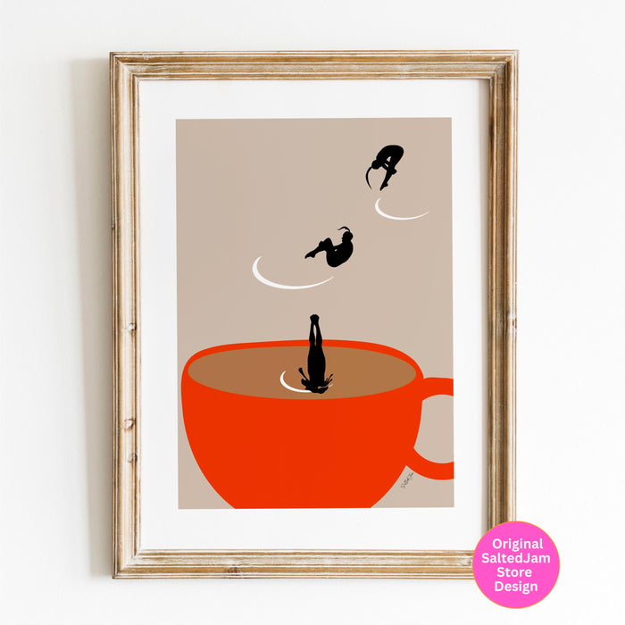 Coffee Print, Drink Poster, Modern Kitchen Decor, Retro Poster, Pop Art, Kitchen Art, Exhibition Poster, Illustration, Coffee Lover Digital