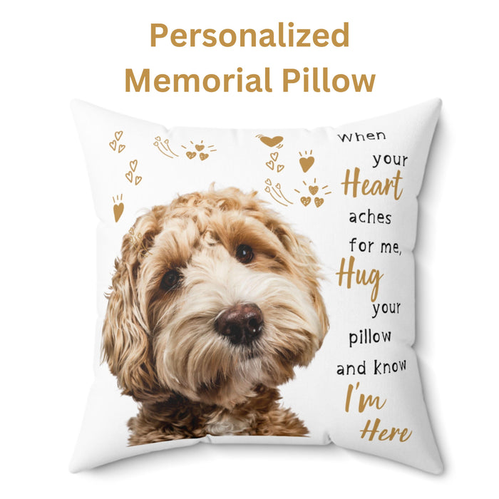 Pet Memorial Gift Dog Memorial Pillow Personalized Custom Loss of Pet Sympathy Gift with Dogs Picture Pet Loss Gift for Dog Lover Cat Pillow