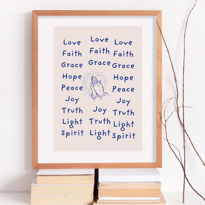 Modern Christian Art Christian Wall Art Scripture Wall Art Blue Wall Art Bible Verse Wall Art Spiritual Wall Art Religious Digital Download