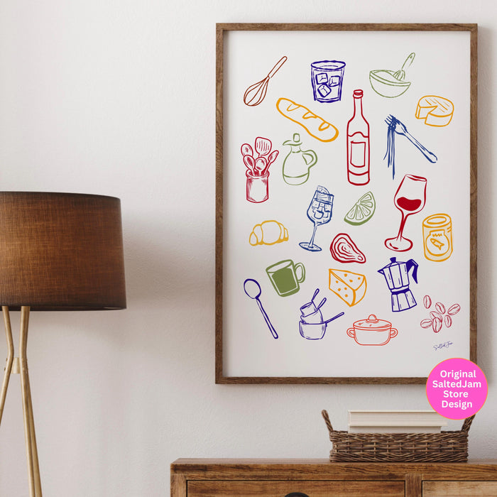 Coffee Print, Drink Poster, Modern Kitchen Decor, Retro Poster, Pop Art, Kitchen Art, Exhibition Poster, Illustration, Coffee Prints