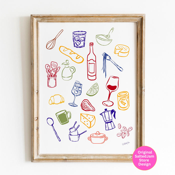 Coffee Print, Drink Poster, Modern Kitchen Decor, Retro Poster, Pop Art, Kitchen Art, Exhibition Poster, Illustration, Coffee Prints