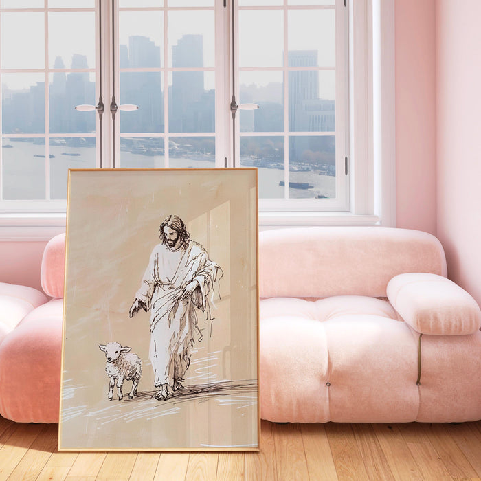 Jesus Leaves The 99 Wall Art Printable Jesus Art Poster Bible Verse Christian Scripture Pastor Gift Jesus Lost Sheep Print Digital Download