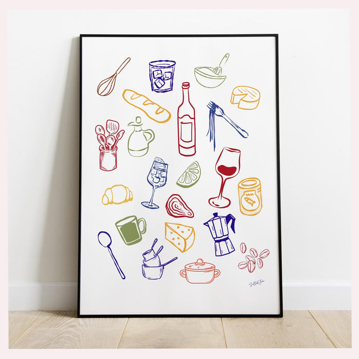 Coffee Print, Drink Poster, Modern Kitchen Decor, Retro Poster, Pop Art, Kitchen Art, Exhibition Poster, Illustration, Coffee Prints