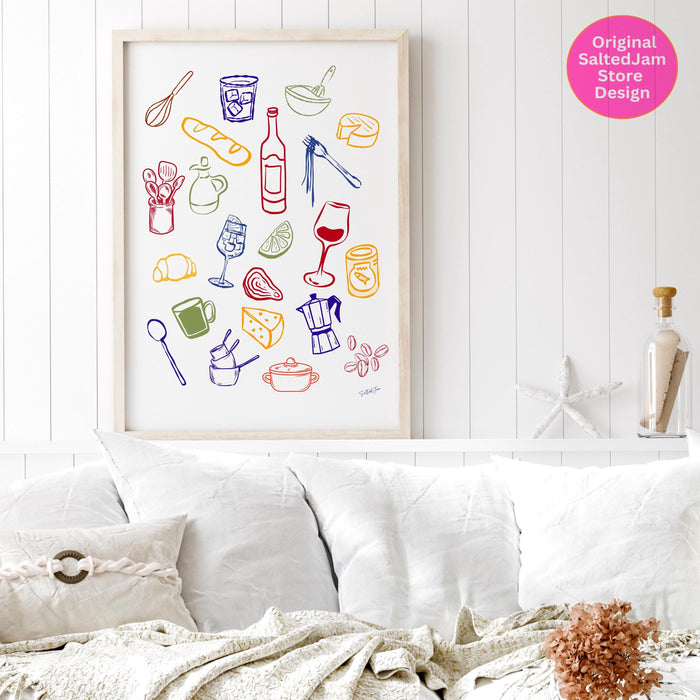 Coffee Print, Drink Poster, Modern Kitchen Decor, Retro Poster, Pop Art, Kitchen Art, Exhibition Poster, Illustration, Coffee Prints