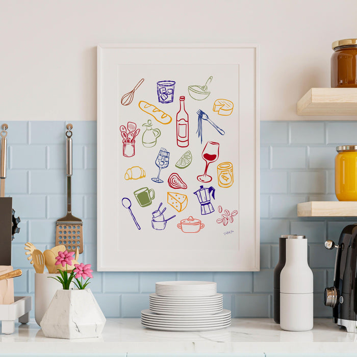 Coffee Print, Drink Poster, Modern Kitchen Decor, Retro Poster, Pop Art, Kitchen Art, Exhibition Poster, Illustration, Coffee Prints