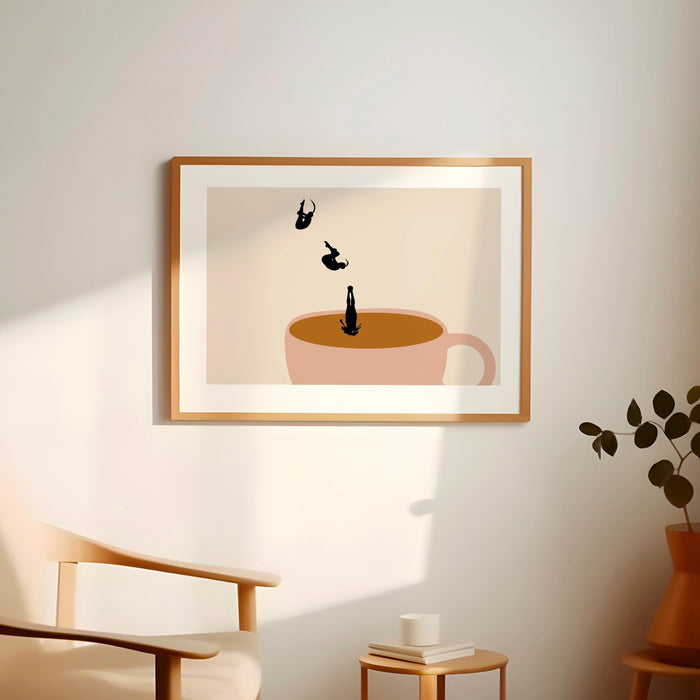 Coffee Print Drinks Poster Modern Kitchen Minikmalist Decor Retro Poster Pop Art Kitchen Art Retro Prints Trendy Illustration Coffee Lover