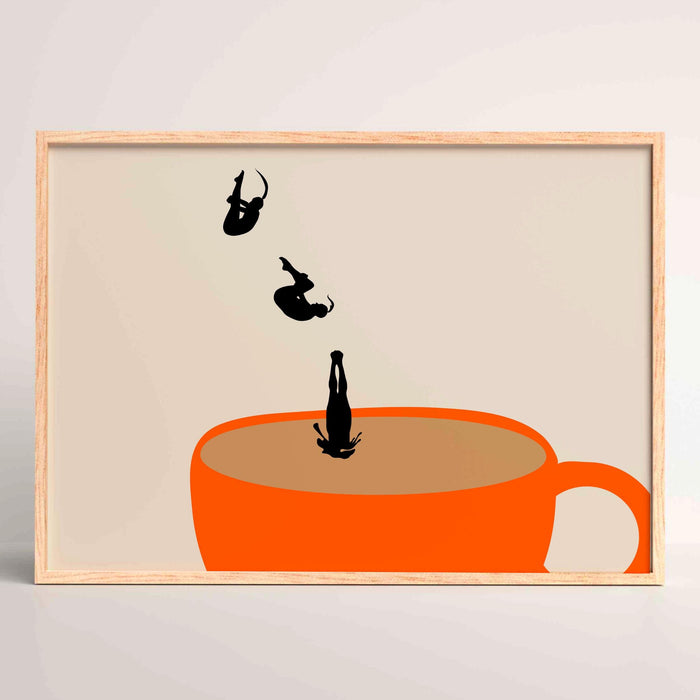 Coffee Poster PRINTED,  Modern Kitchen Decor Coffee Art Print Retro Poster Pop Art Kitchen Wall Art Cafe Poster Illustration Coffee Gift