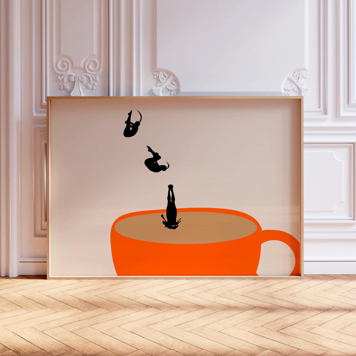 Coffee Poster PRINTED,  Modern Kitchen Decor Coffee Art Print Retro Poster Pop Art Kitchen Wall Art Cafe Poster Illustration Coffee Gift