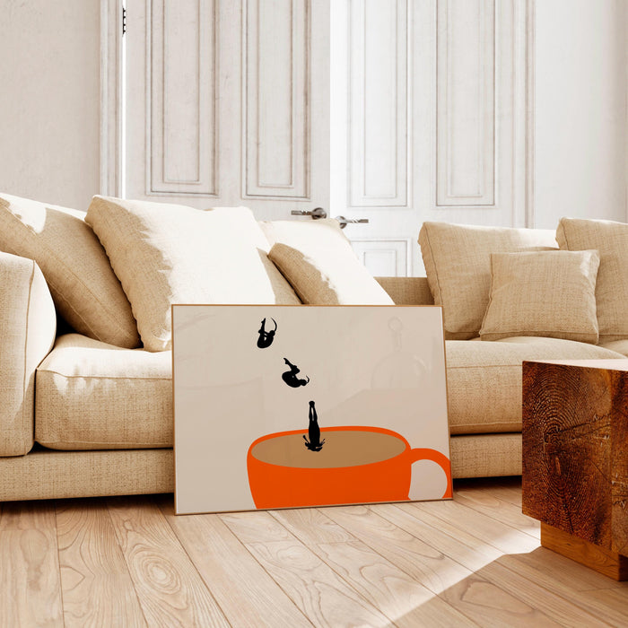 Coffee Poster PRINTED,  Modern Kitchen Decor Coffee Art Print Retro Poster Pop Art Kitchen Wall Art Cafe Poster Illustration Coffee Gift