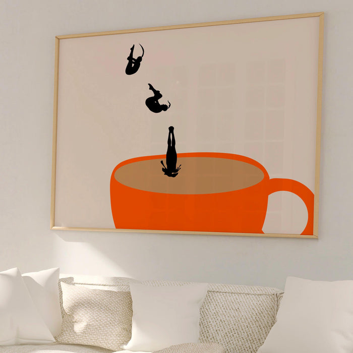 Coffee Poster PRINTED,  Modern Kitchen Decor Coffee Art Print Retro Poster Pop Art Kitchen Wall Art Cafe Poster Illustration Coffee Gift