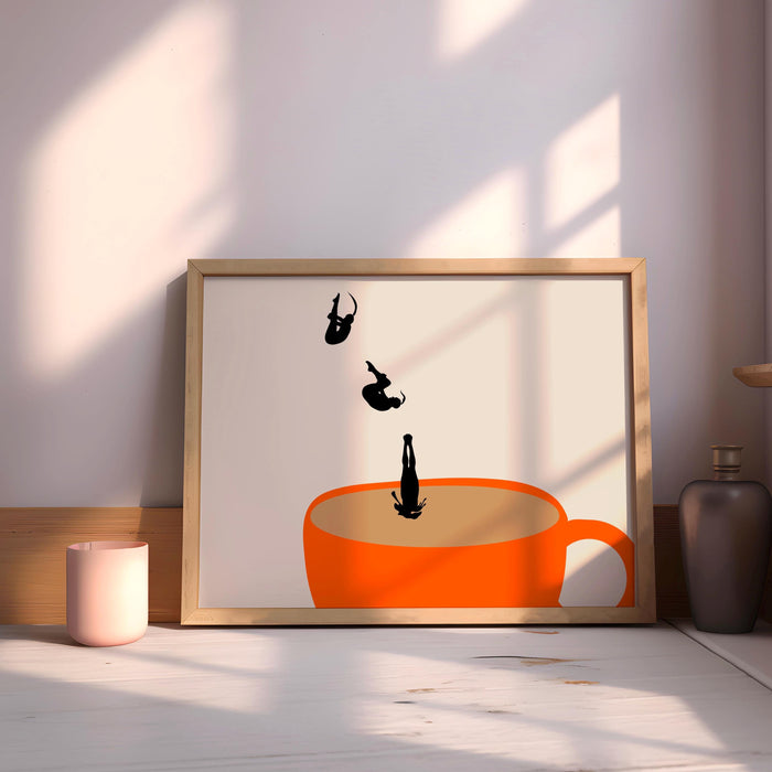 Coffee Poster PRINTED,  Modern Kitchen Decor Coffee Art Print Retro Poster Pop Art Kitchen Wall Art Cafe Poster Illustration Coffee Gift