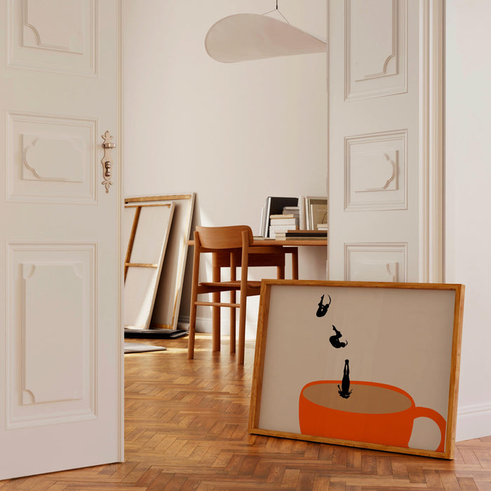 Coffee Poster PRINTED,  Modern Kitchen Decor Coffee Art Print Retro Poster Pop Art Kitchen Wall Art Cafe Poster Illustration Coffee Gift