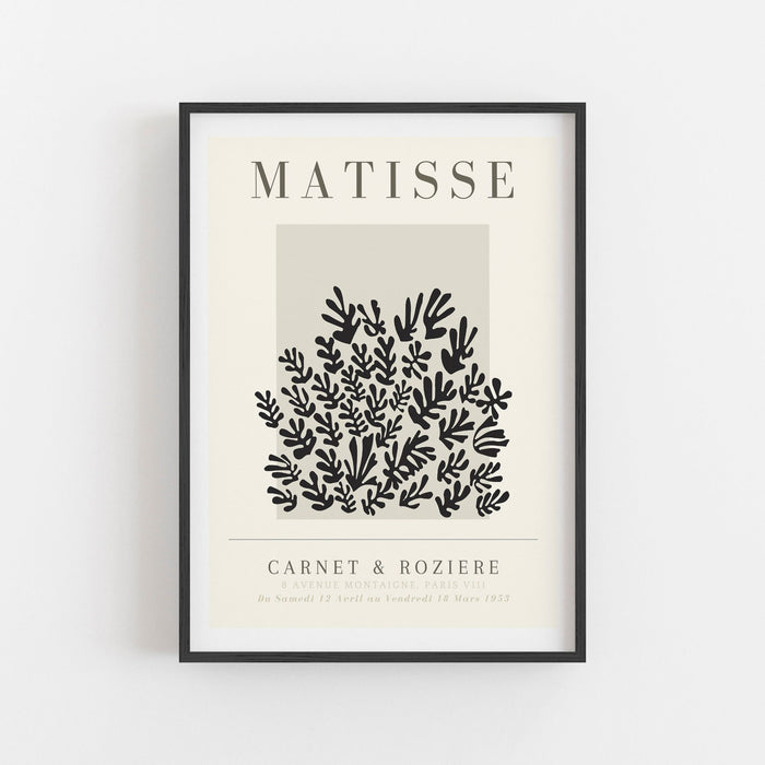 Modern Simple Neutral Wall Art, Matisse Poster, Black White Gray Wall Decor, Minimal Print, Minimalist Art Print, Minimalist