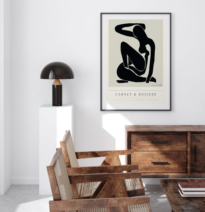 PRINTED Black and white wall decor, Matisse exhibition print, Minimalist wall art, Abstract art, Matisse Cut Outs, Neutral wall art, Nude