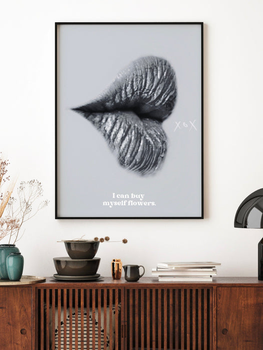 I Can Buy Myself Flowers | Fashion Girl Print | Disco Print | Fashion Wall Art | Stylish Wall Art | Black And White Art | Funky Prints