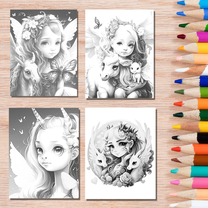 Fairy Coloring Book | Printable Coloring Pages | 20 Fantasy Coloring Sheets | Instant Download PDF. Fantasy Fairies Coloring Page Printable