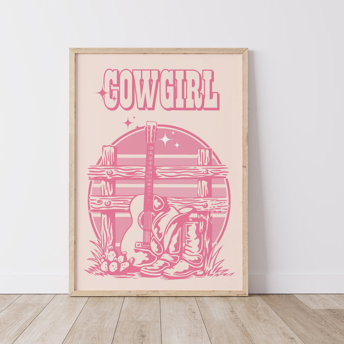 Pink Rodeo Poster Print, Preppy Western Wall Art, Cowgirl Poster, Pink Cowboy Boots, Printable Poster, Preppy Decor, Trendy Wall Art Prints