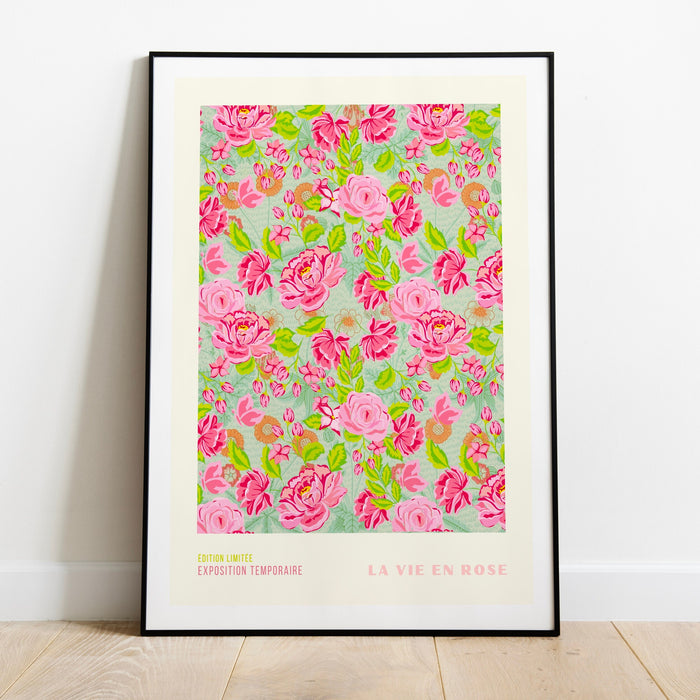 Pink Green Flower Market Digital Download Print, 70s Style Poster, 60s Flower Print, Pink Orange Decor, Pink Green Wall Art, Printable Art