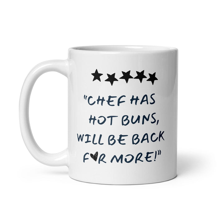 Chef Has Hot Buns Funny Husband Mug Girlfriend Gift Aesthetic Kitchen Art Cooking Minimalist Heart Mug Retro Mug Funny Novelty Gift