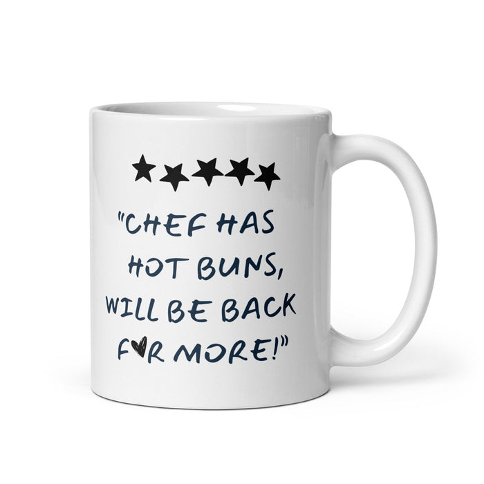 Chef Has Hot Buns Funny Husband Mug Girlfriend Gift Aesthetic Kitchen Art Cooking Minimalist Heart Mug Retro Mug Funny Novelty Gift